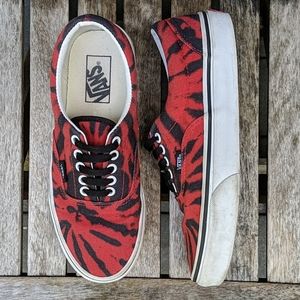 vans era tie dye tango red